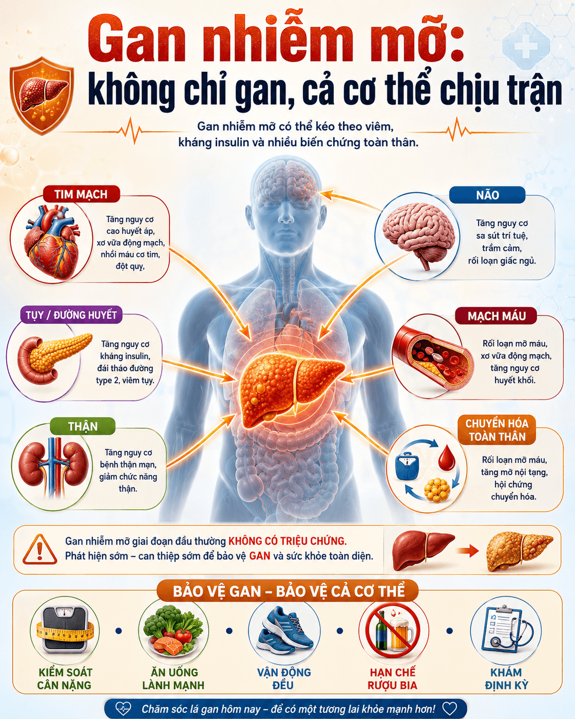 Gan nhiễm mỡ: không chỉ gan, cả cơ thể chịu trận